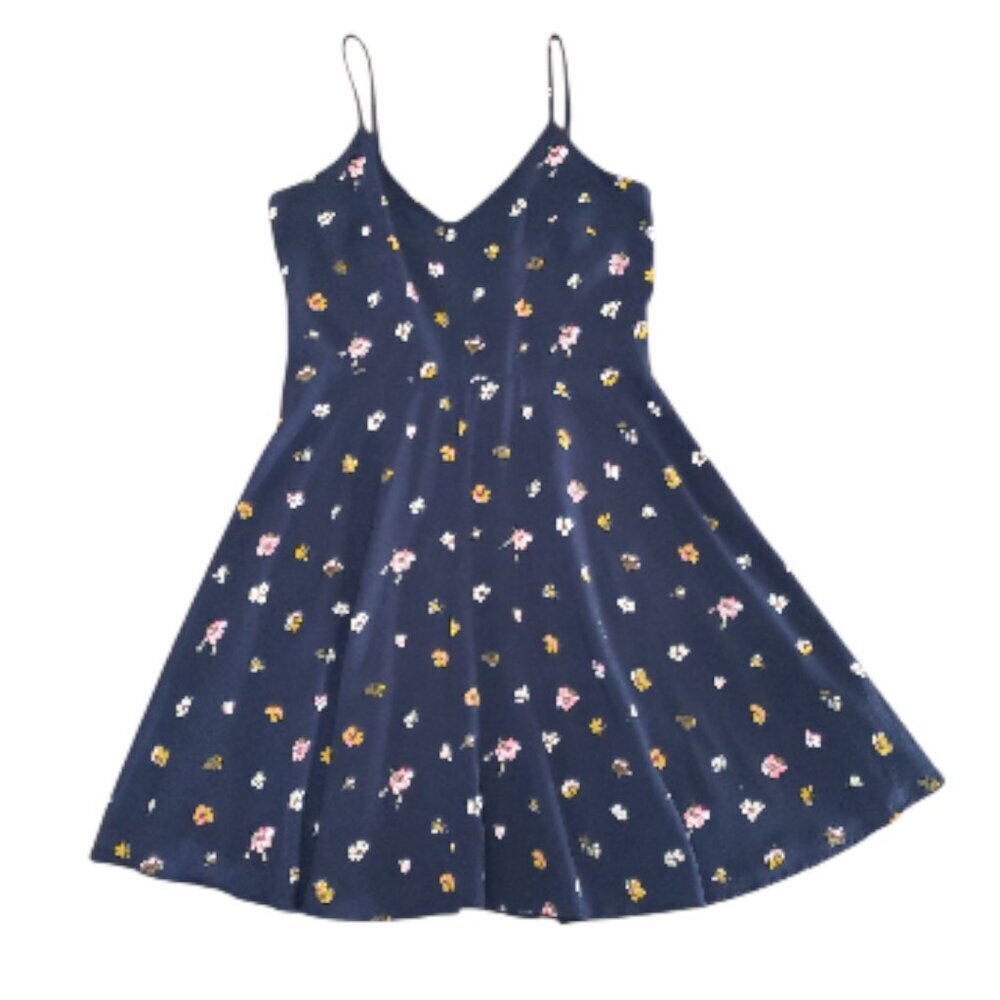 GAP Womens Sleeveless Navy Floral V Neck Knee Length Dress Medium - Picture 5 of 8